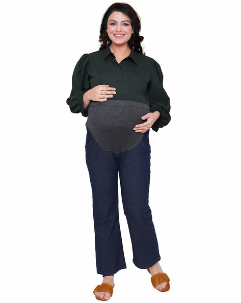 Hypernation Women Relaxed Straight Fit High-Rise Maternity Trousers Price  in India, Full Specifications & Offers | DTashion.com