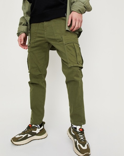 Men's Casual Loose Pockets Button Cargo Pants - Temu