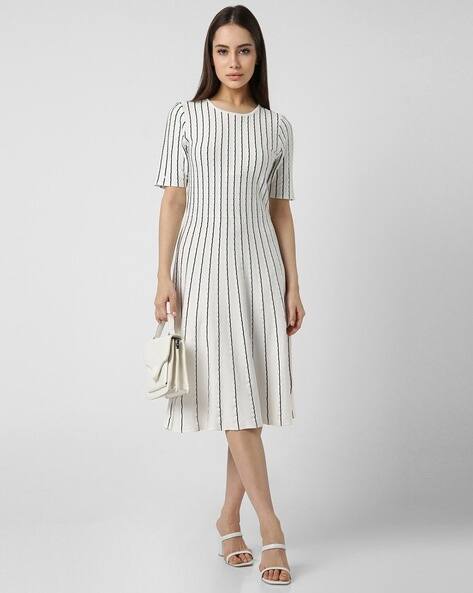 VAN HEUSEN Women Striped A-Line Dress