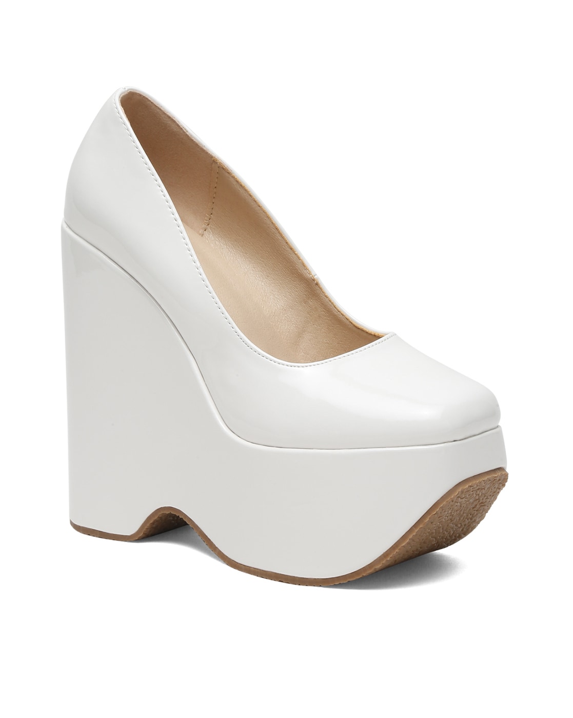 White wedge best sale heels closed toe