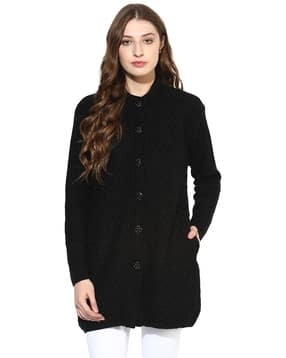 one femme Women Button-Down Woolen Cardigan with Insert Pockets-picture-20