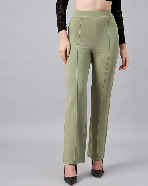 Buy Green Trousers & Pants for Women by ORCHID BLUES Online
