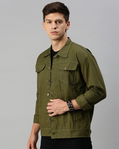 Men Cotton Olive Full Sleeve Jacket at Rs 857/piece | Long Sleeve Jacket in  Gurugram | ID: 2852681533097