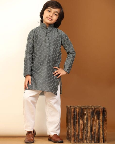 PRO-ETHIC(STYLE DEVELOPER) Boys Micro Print Kurta Pyjama Set