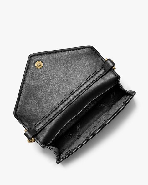 Black Mini Saffiano Leather Coin Pouch