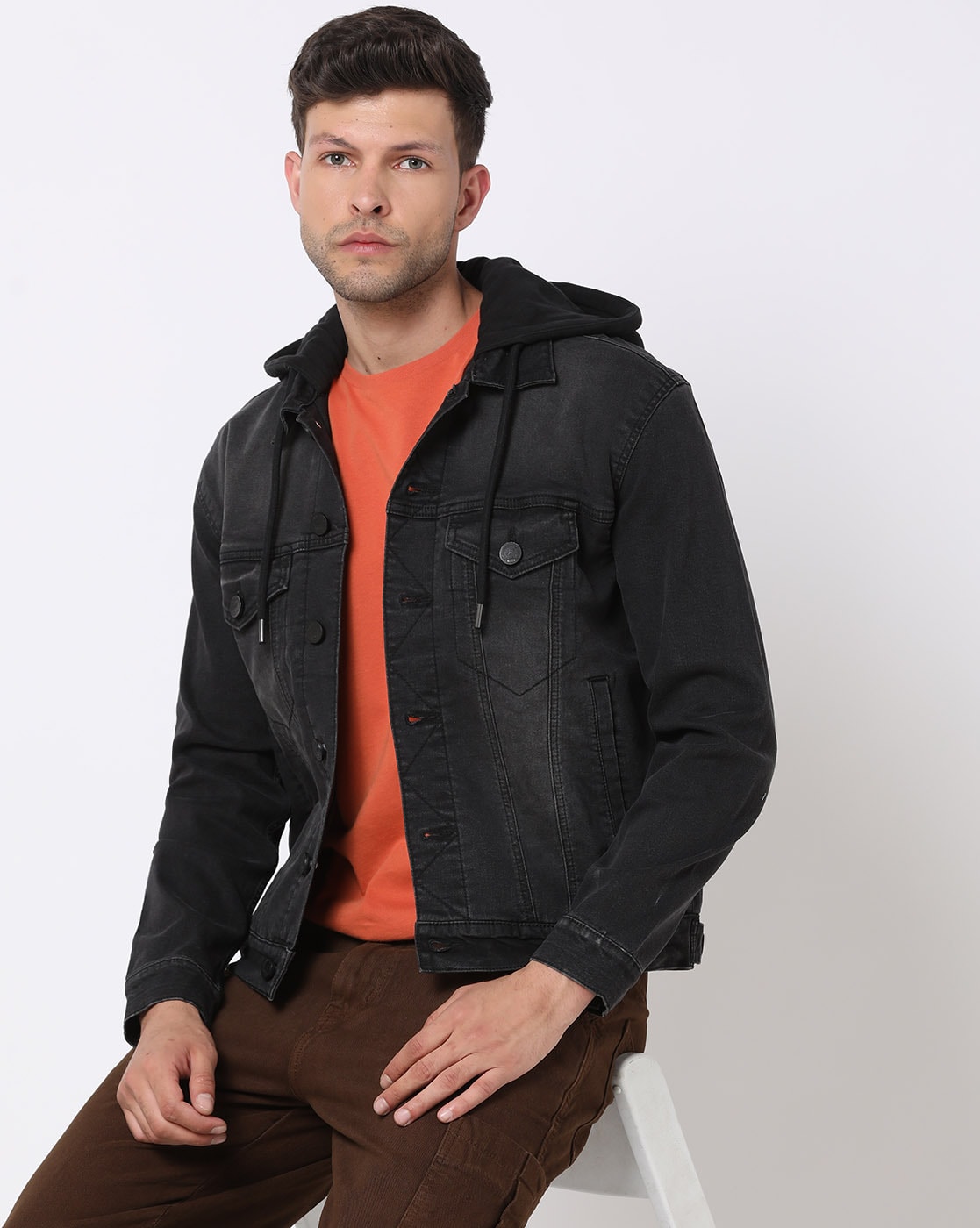 Buy Campus Sutra Men Hooded Denim Jacket(AZW18_JKDENIM_M_PLN_DNBL_AZ_S) at  Amazon.in