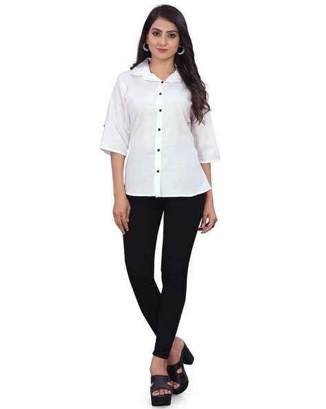 Plain Ladies White Formal Shirts at Rs 245/piece in New Delhi | ID:  2851758787962