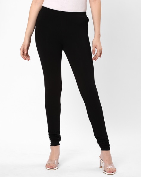 Solid black leggings with design - Backwards Saddle Boutique