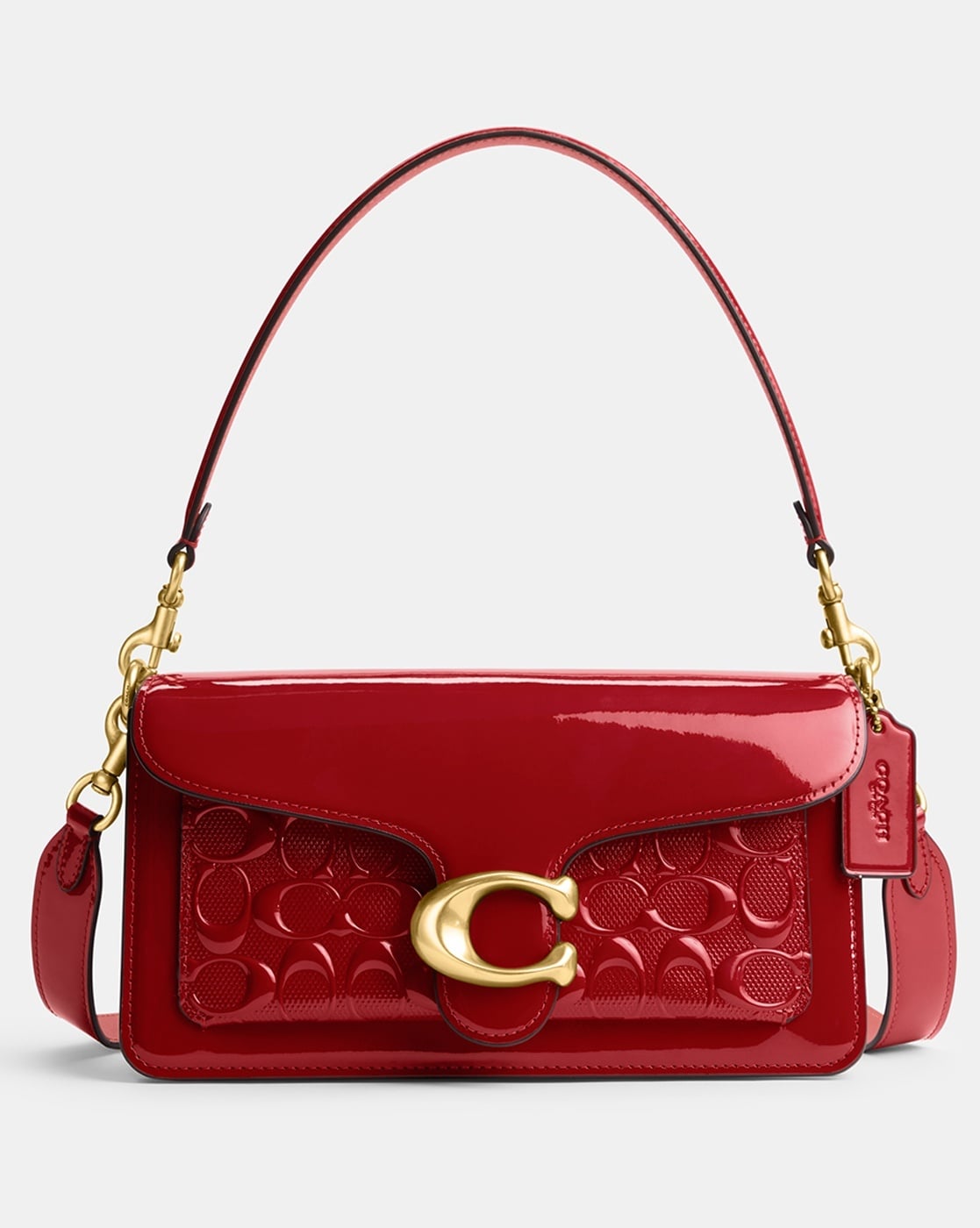 Hibiscus Shaped Shoulder Bag In Red Patent