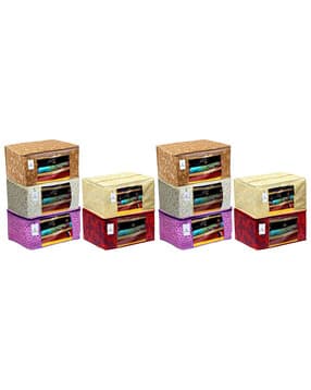 kuber industries Set of 10 Floral Print Saree Storage Organizers-picture-52