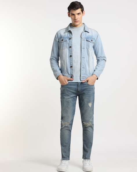 Tapered distressed clearance jeans