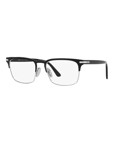Buy PRADA Men Half-Rim Rectangular Frame - 0PR 58ZV | Black Color 