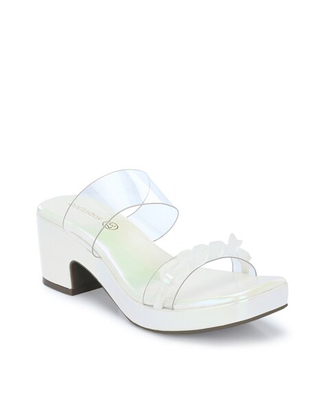 White clog heels hot sale