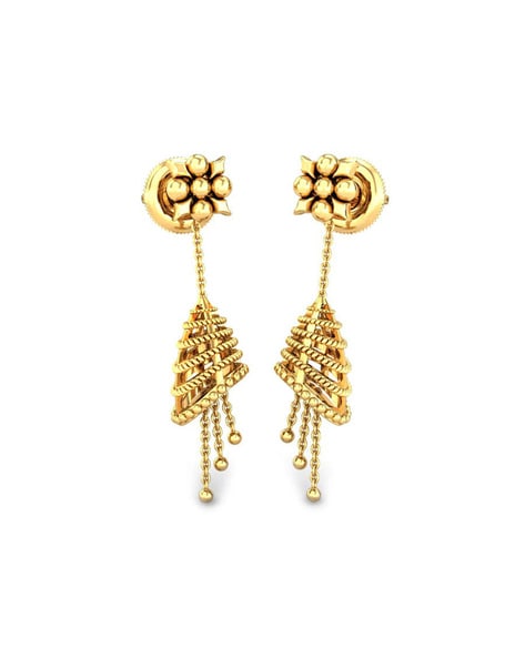 CANDERE - A KALYAN JEWELLERS COMPANY 18Kt Yellow Gold Jhumki Earrings For  Women : Amazon.in: Fashion