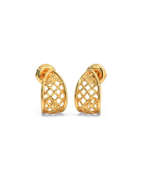 Hallmark Kalyan Jewellers Gold Earrings With Price Women Yellow