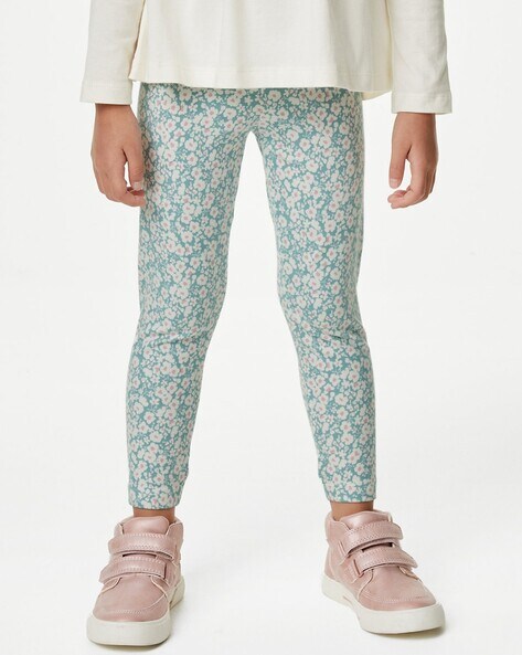 Leggings - Light green/Forest animals - Kids | H&M IN