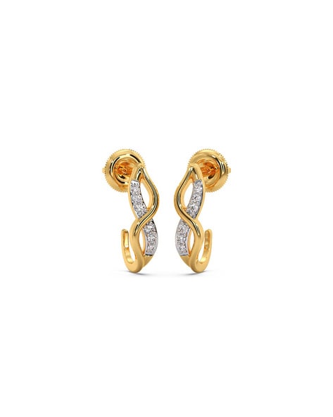 In Line Diamond Earrings Online Jewellery Shopping India | Yellow Gold 14K  | Candere by Kalyan Jewellers