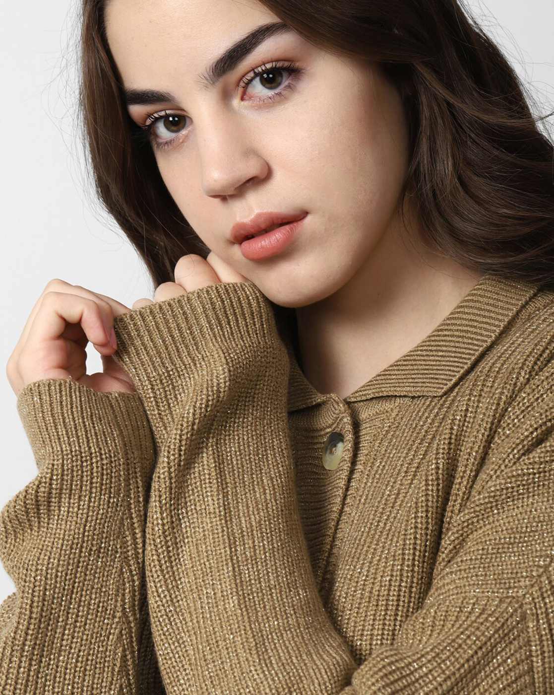 Women Button-Front Long Sweater