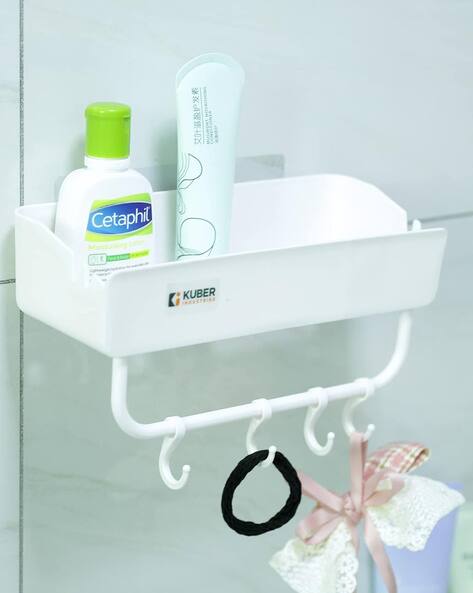 Kuber Industries Bathroom Shelves with Hooks