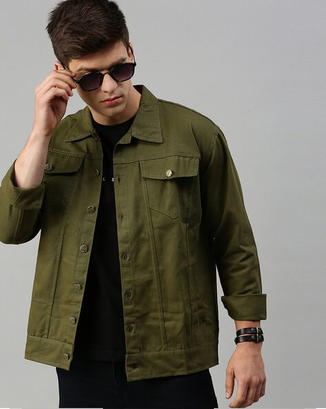 Buy Hozie Men's Regular Fit Stylish Jacket,Casual Denim Jacket (L) at  Amazon.in