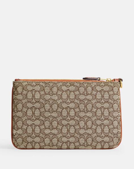 COACH Women's Corner Zip Wristlet with Monogram Print ( 1 Weeks Ship)