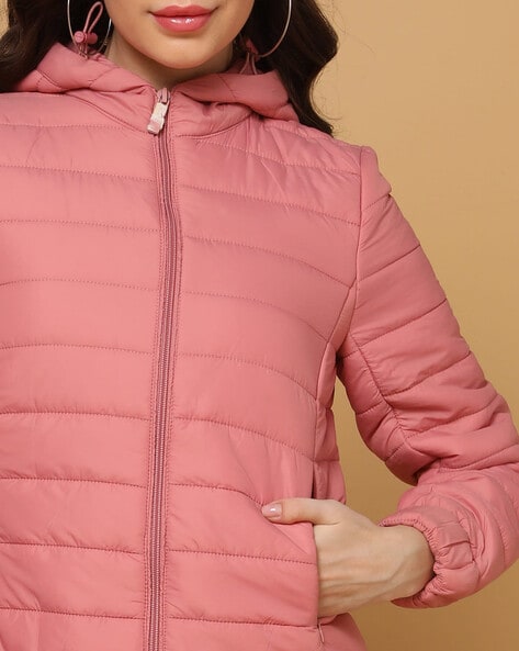 Rose pink puffer on sale jacket