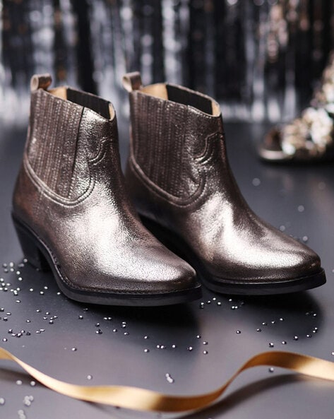 Silver flat booties hotsell