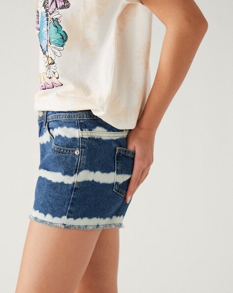 Marks & Spencer EMBELLISHED BOYFRIEND - Denim shorts - medium indigo/blue -  Zalando.de