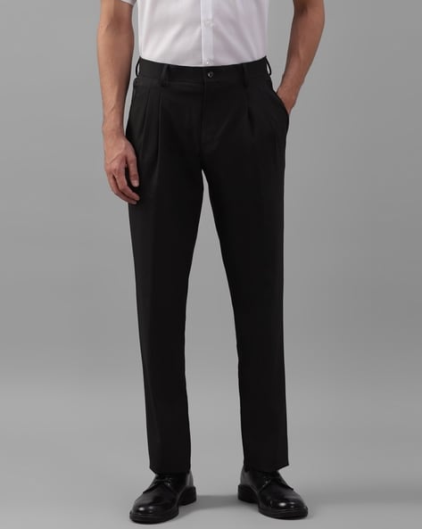 Naples Pants Men's British Retro Pleated Pants High Waist Straight Trousers  New | eBay