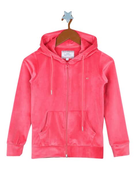 Girls Zip-Front Hooded Sweatshirt