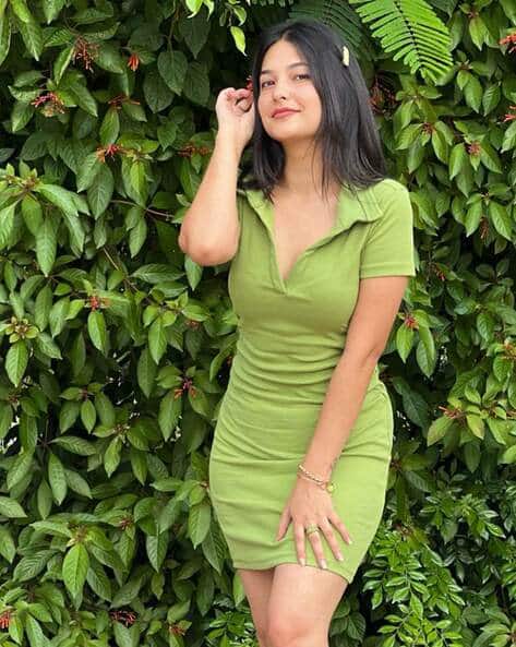princess polly baby blue dress Yseult V-Neck Split Bodycon Dress, Black – Jolie Moi Retail main image 1