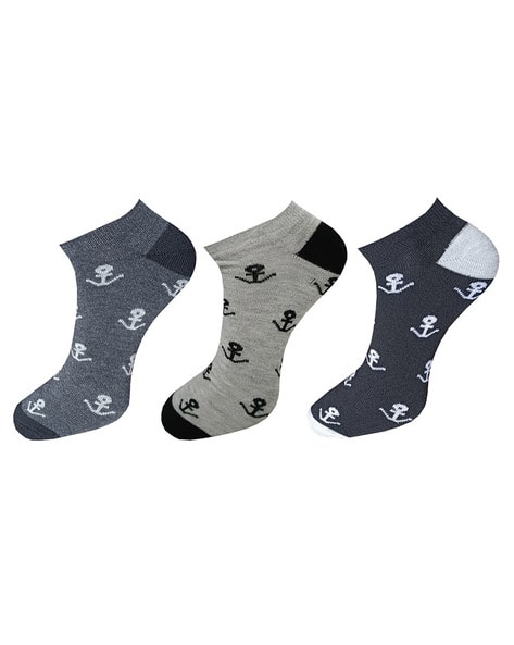 USOXO Pack of 3 Ribbed Ankle-Length Socks