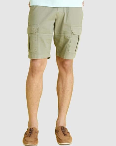 Men Regular Fit Flat Front Cargo Shorts
