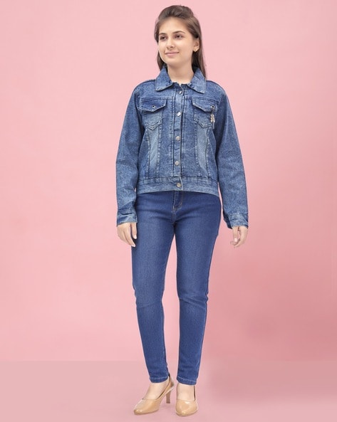 Buy Aarika Girls Blue Color Denim Jacket Online at Best Prices in India -  JioMart.