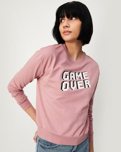 Buy Pink Sweatshirt \u0026 Hoodies for Women by MAX Online | Ajio.com