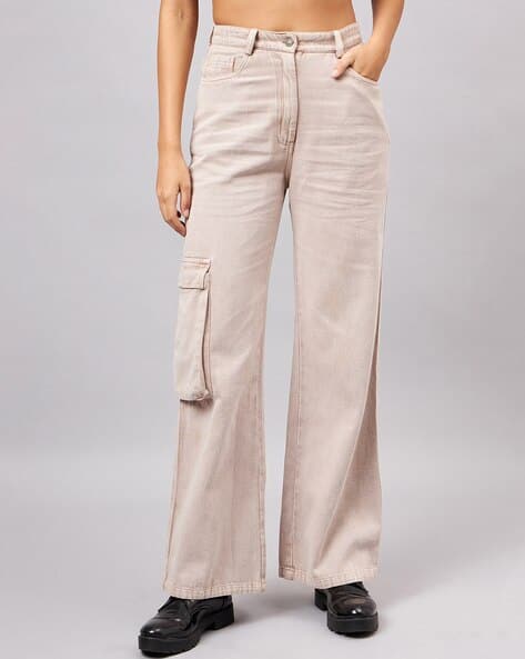 ORCHID BLUES Women Washed Flared Jeans