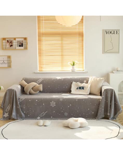 Buy Grey Blankets, Dohars Quilts for Home Kitchen by Kuber