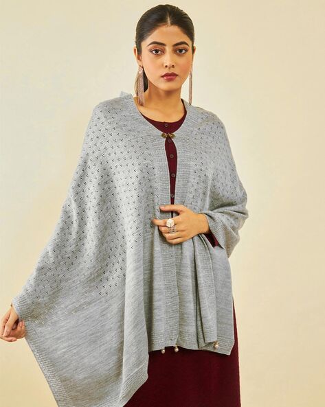 Women Pointelle-Knit Shawl Price in India