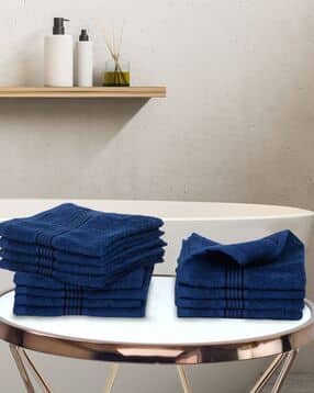 bianca Set of 12 Quick-Dry Cotton Face Towels 12" x 12"-picture-35