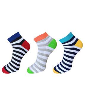 Pack of 3 Striped Ankle-Length Socks-image-35