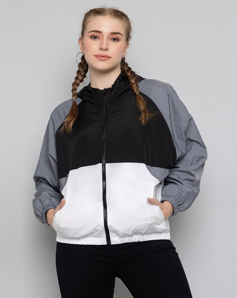 Chkokko Women Colourbock Zip-Front Hooded Jacket