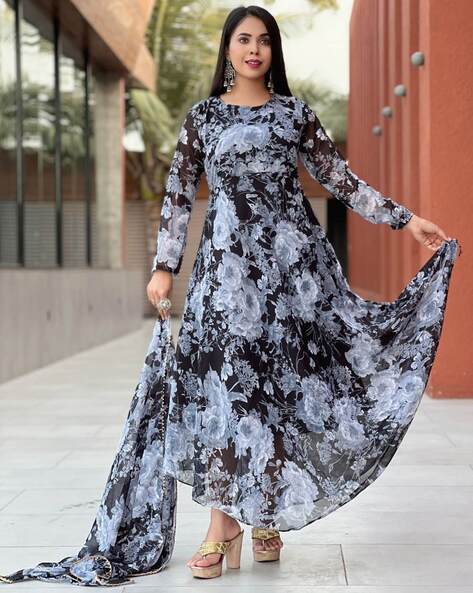 Floral print hot sale long kurtis