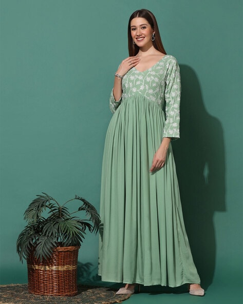Pista Green Color Dress in Cotton Upto 10XL – SAB | Seams And Beyond
