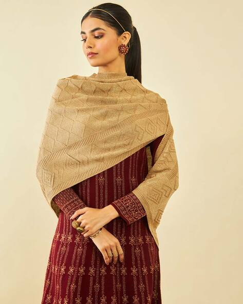 Women Cable-Knit Shawl Price in India
