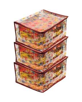 kuber industries Set of 3 Floral Print Storage Organisers-picture-51