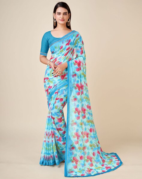 Buy Pink Sarees for Women by VARDHA Online | Ajio.com