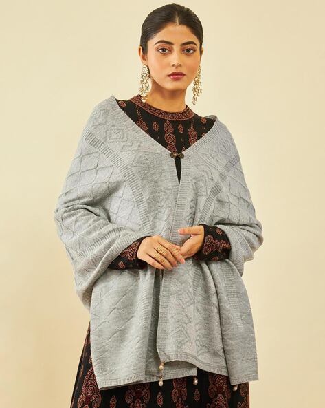 Women Cable-Knit Shawl Price in India