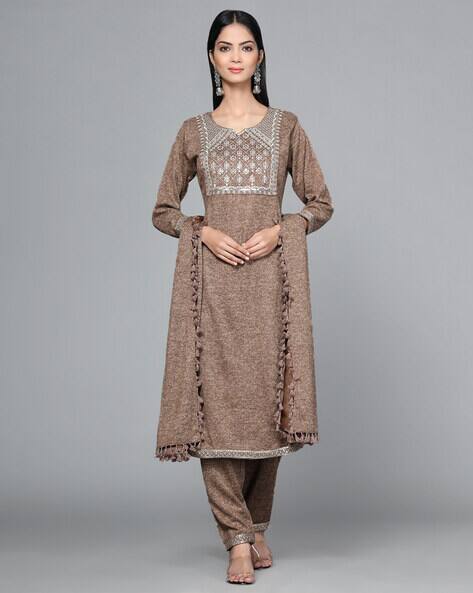 Buy Brown Kurta Suit Sets for Women by ZIVA FASHION Online