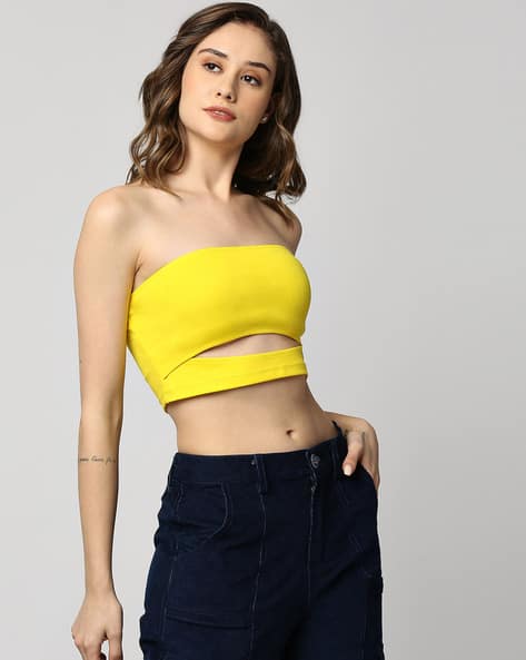 black and yellow tube top