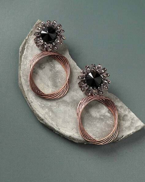 Sohi Stone-Studded Drop Earrings